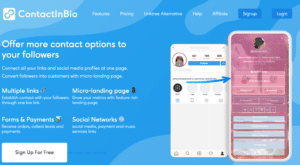 Contactinbio - l'alternative à linktree sur Instagram