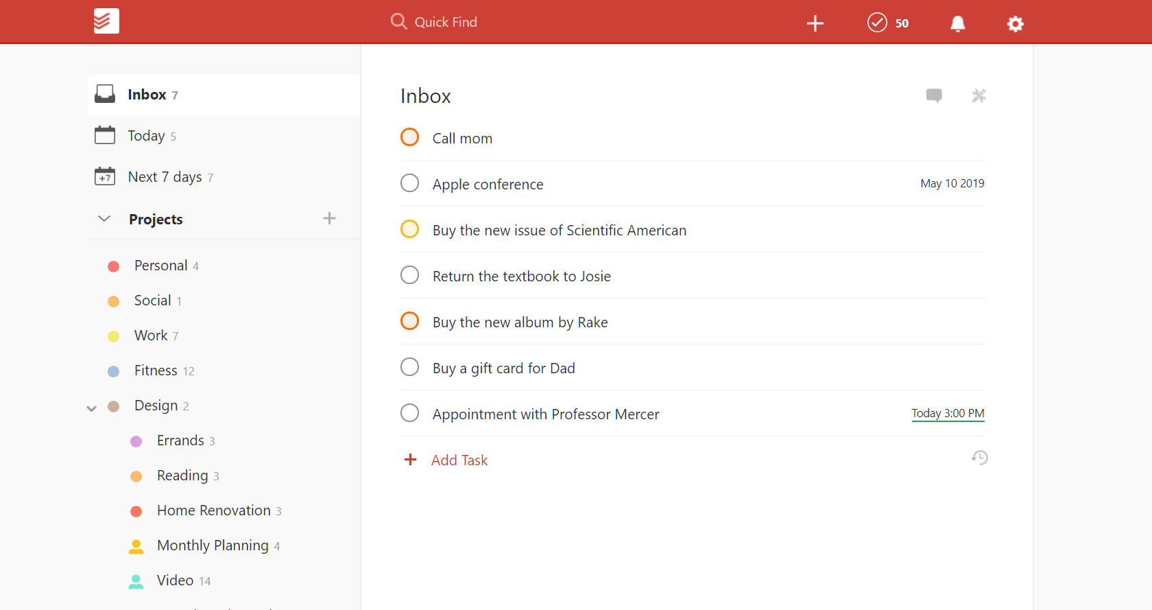 Todoist Application pour s'organiser