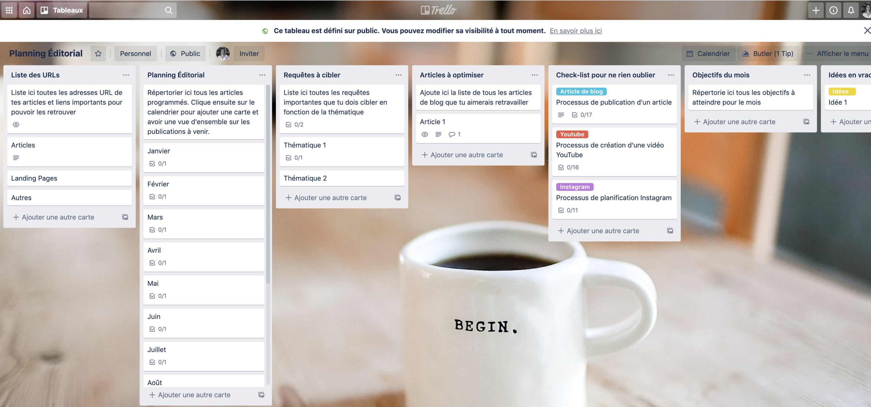 Trello Application pour s'organiser