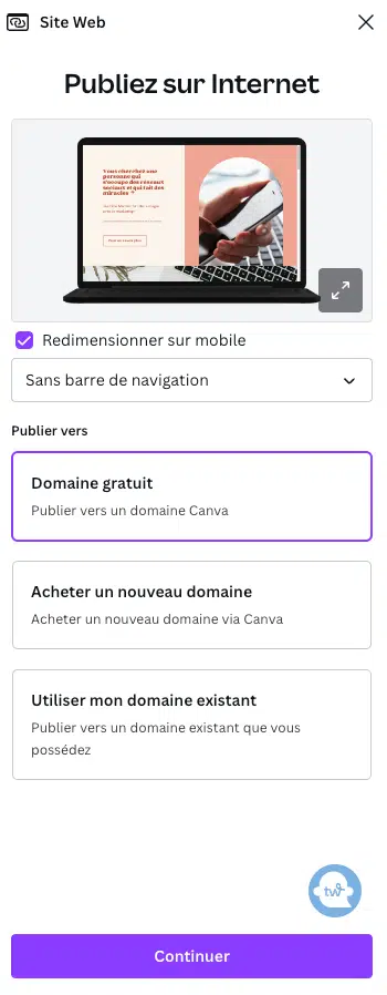 publier son site internet avec canva